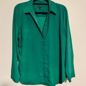 Ann Taylor Button-Down Satin Essential Shirt